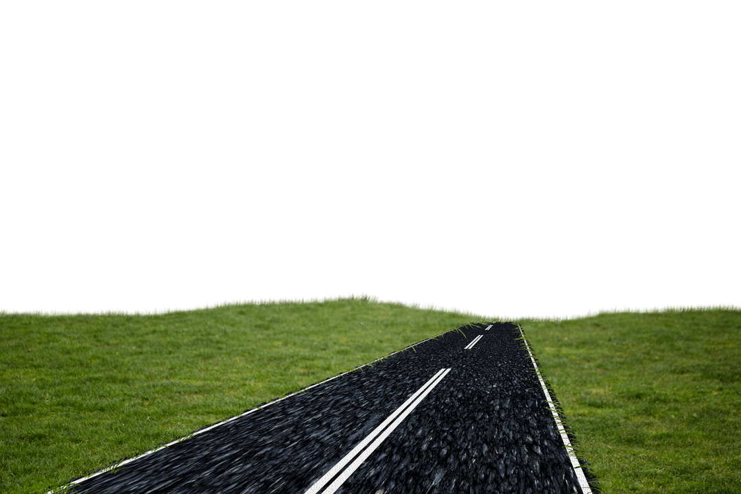 Transparent Road Stretch Across Green Meadows Concept