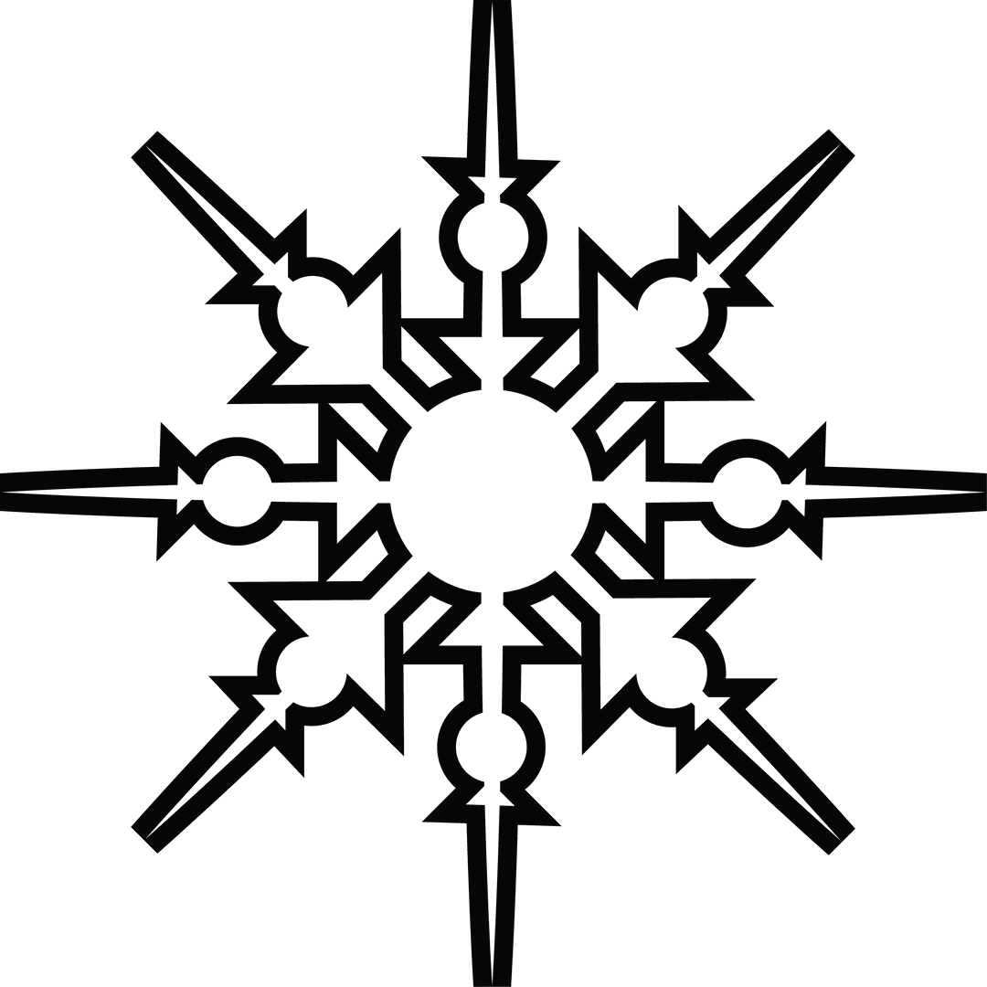 Ornate Christmas Snowflake Decoration on Transparent Background