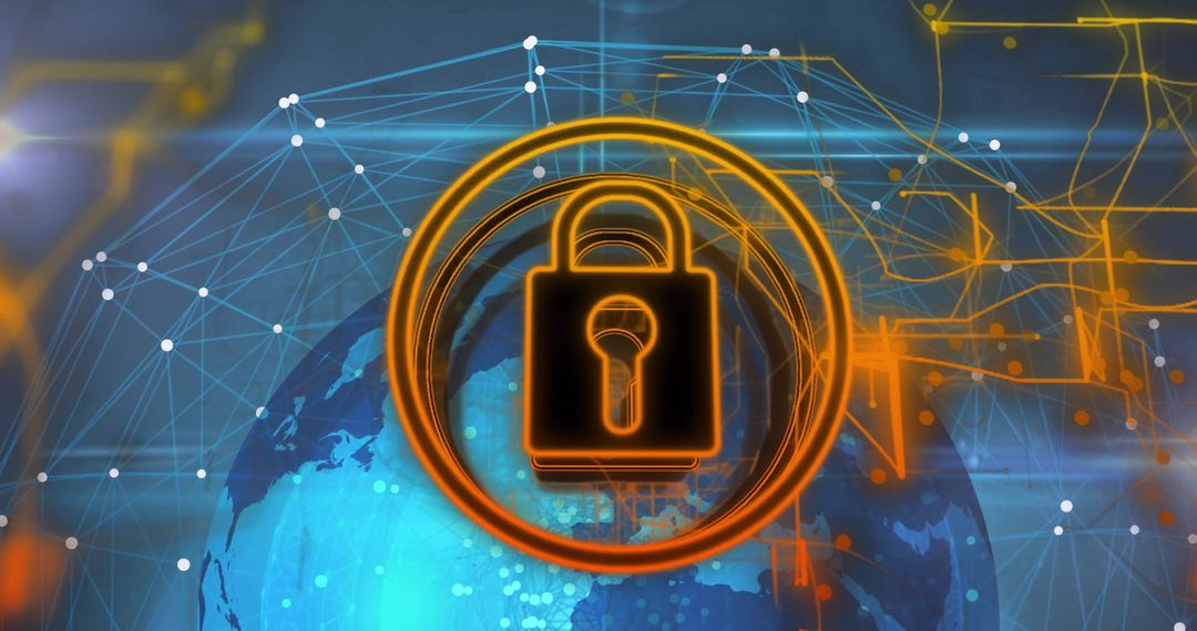 Digital Lock Symbolizing Cybersecurity over Global Network