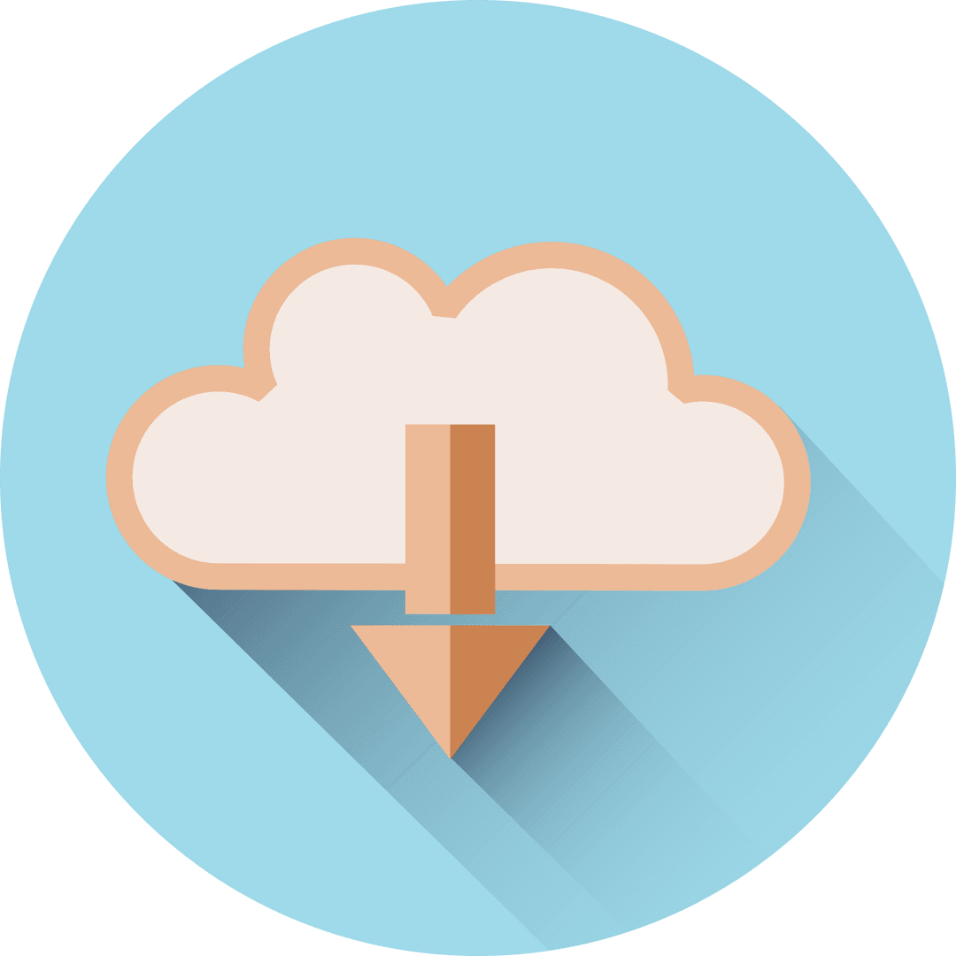 Transparent Cloud Symbol with Long Shadow Vector