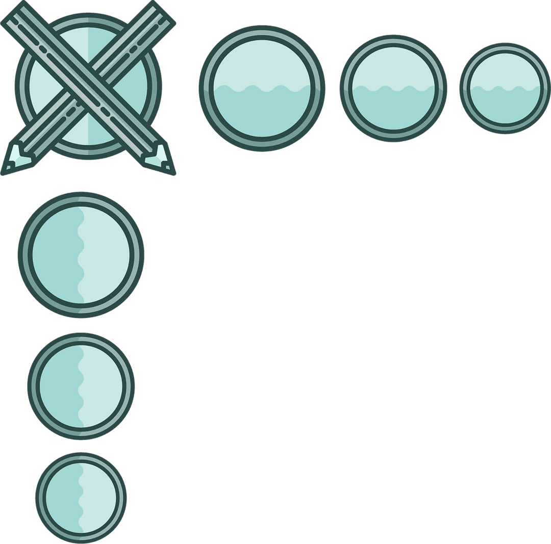 Abstract Geometric Design with Pencils and Circles on Transparent Background