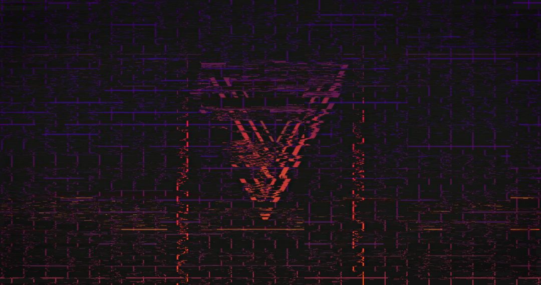 Vibrant Neon Triangles on Retro Grid Background