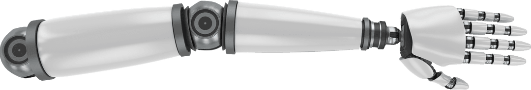 Realistic Robotic Arm on Transparent Background