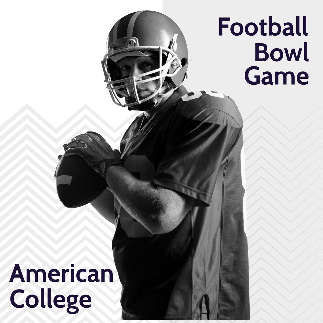 American College Football Bowl Game with Player Holding Ball - Download Free Stock Templates Pikwizard.com