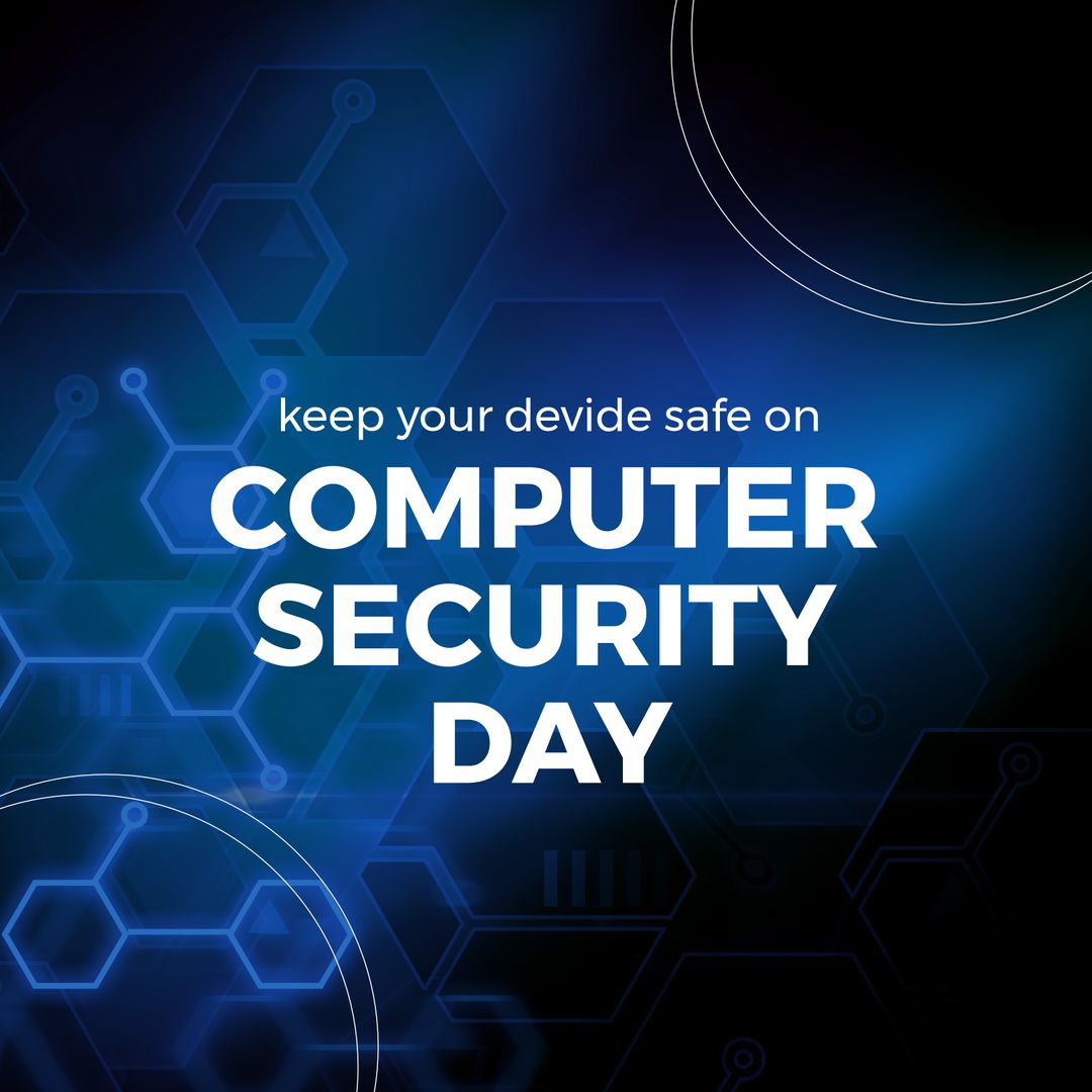 Computer Security Day Design with Blue Hexagonal Pattern - Download Free Stock Images Pikwizard.com