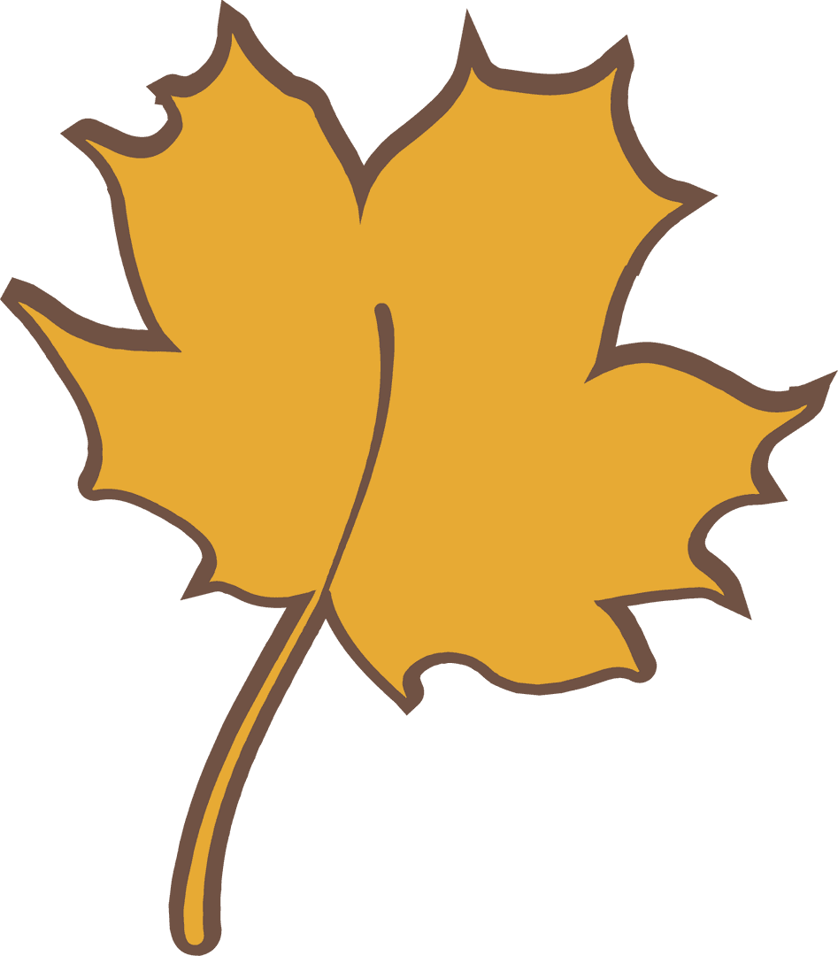 Transparent Stylized Yellow Maple Leaf Vector Illustration
