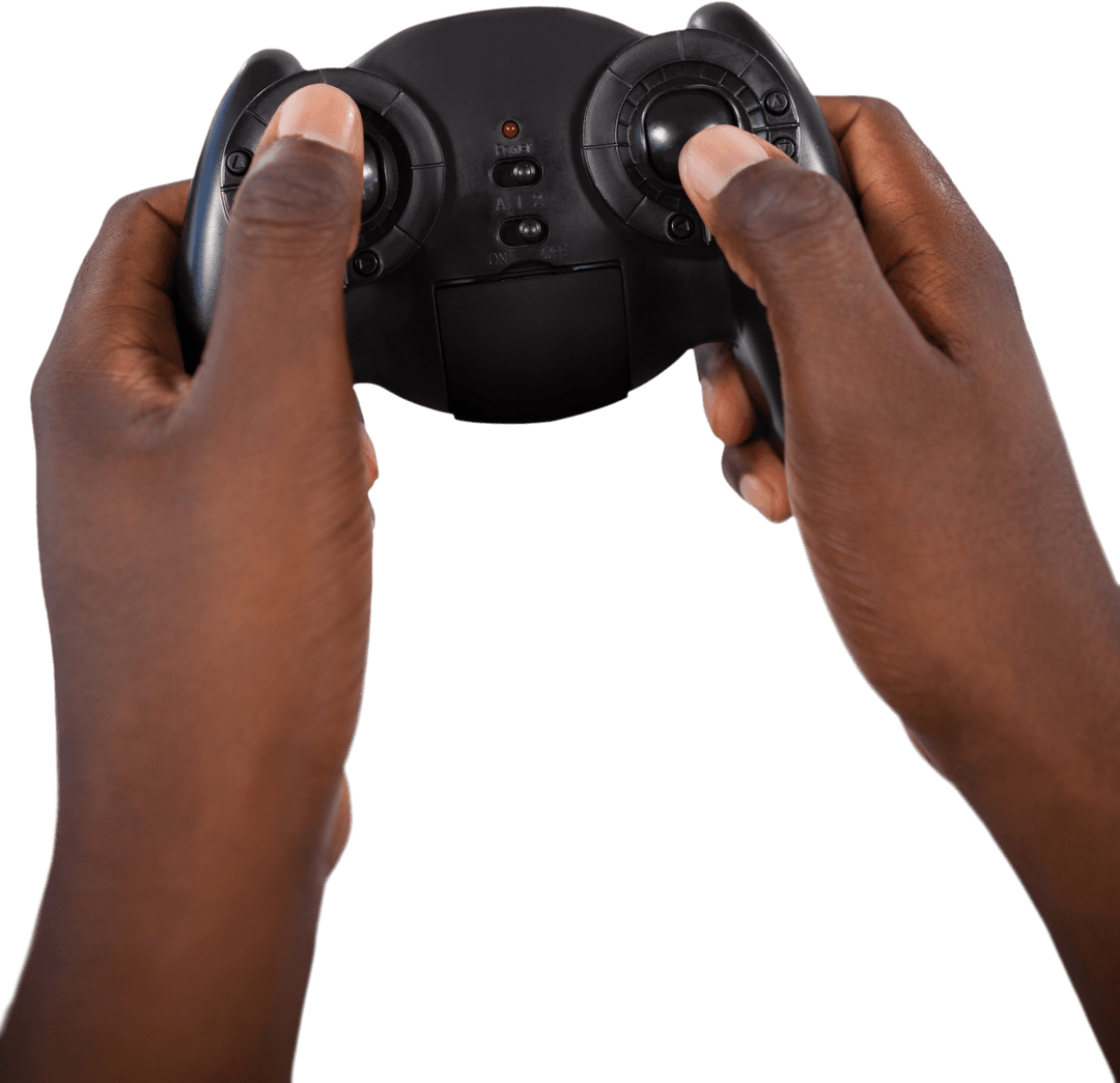 Transparent Close-Up Hands Holding Video Game Controller