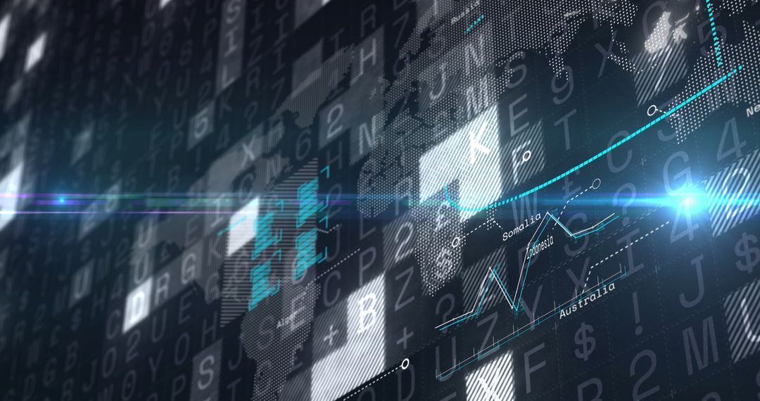 Futuristic Financial Data Graph on Digital Interface Background