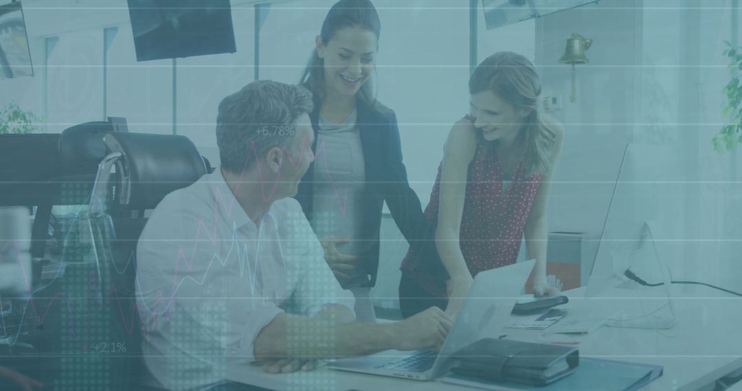 Business People Collaborating Over Financial Data Analysis