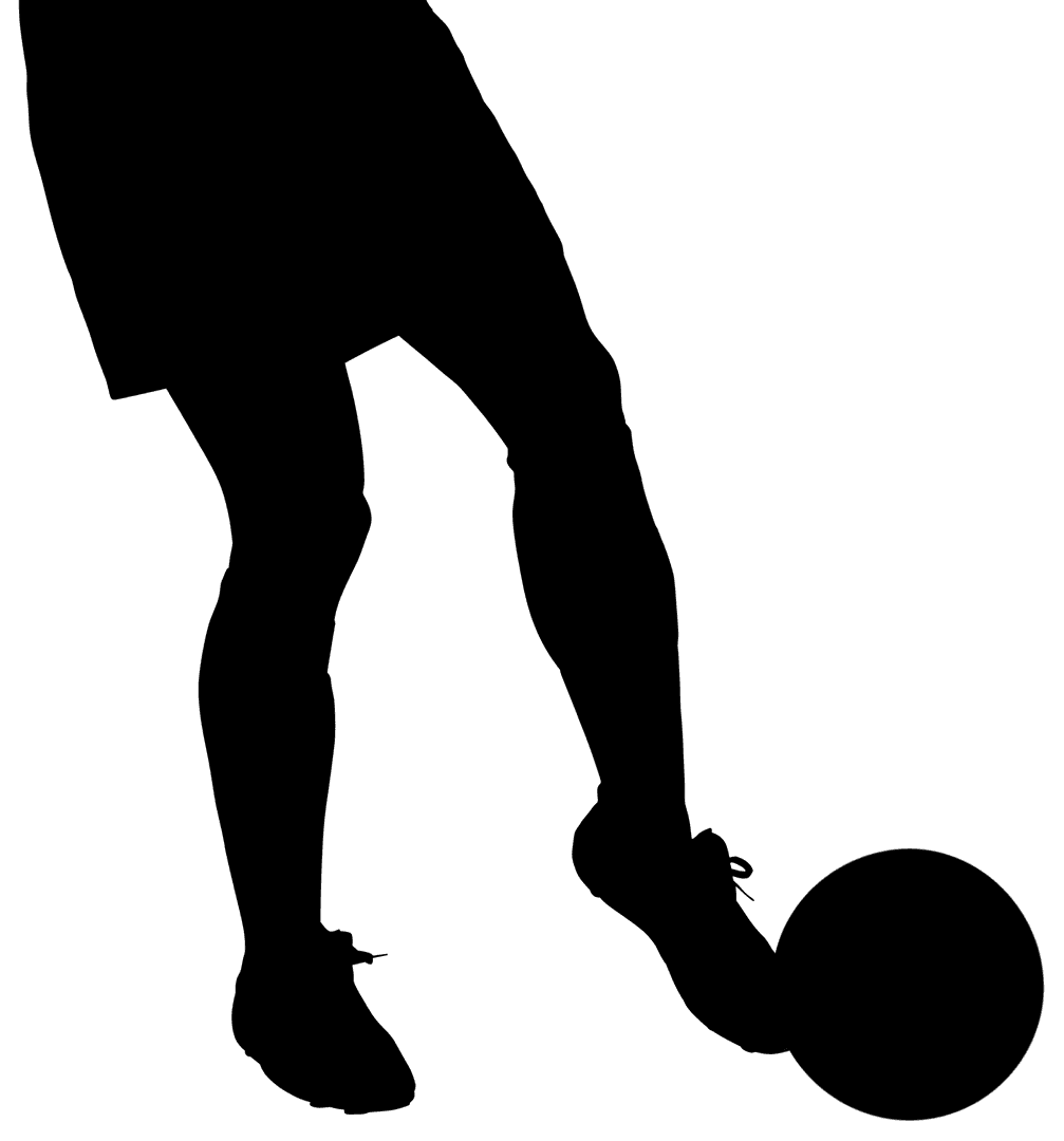 Silhouette of Male Football Player Running Transparent Background