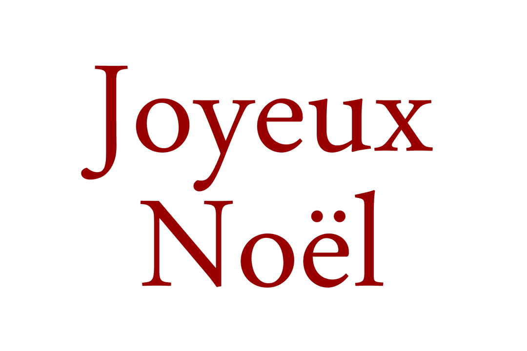 Joyeux Noël Text on Transparent Background in Festive Red