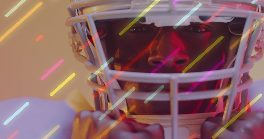 American Football Player with Neon Elements Creating Dynamic Energy