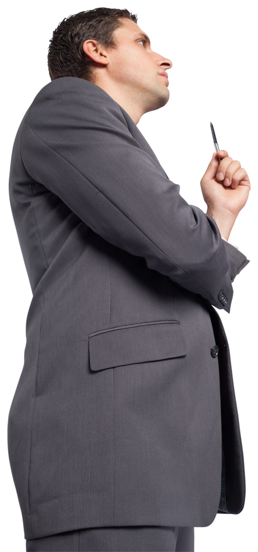 Transparent Profile of Focused Businessman Holding Pen - Download Free Stock Images Pikwizard.com