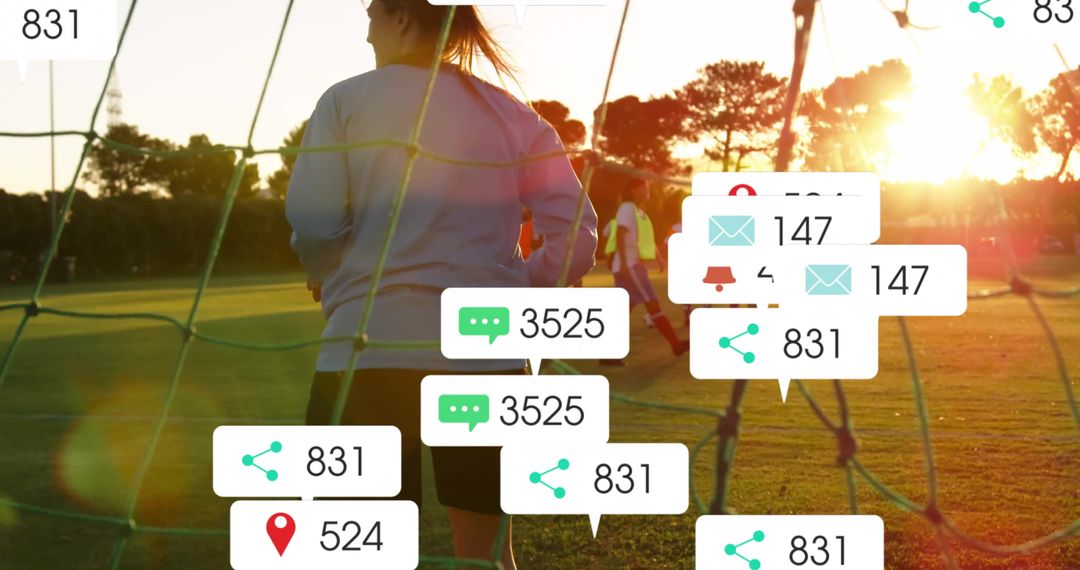 Digital Connectivity in Recreational Soccer Practice at Sunset