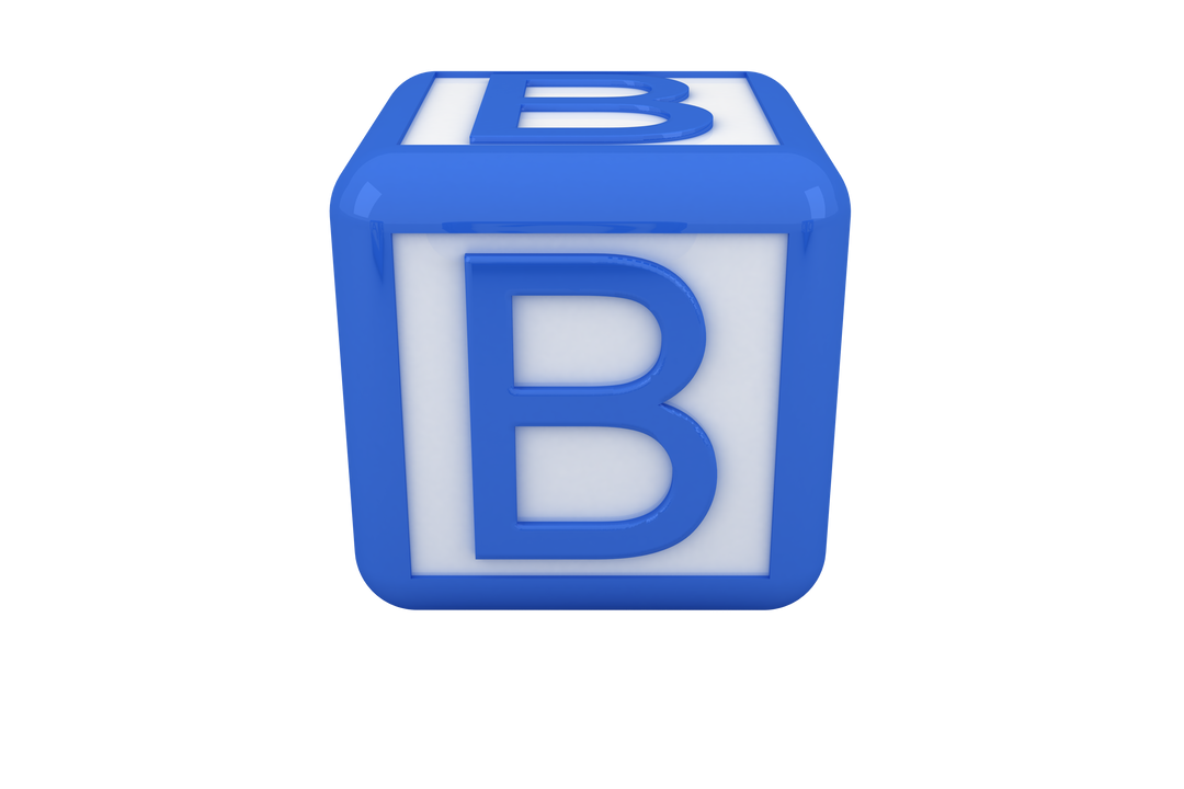 Blue Cube with Letter B on Transparent Background - Download Free Stock Images Pikwizard.com