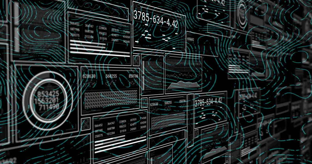 Futuristic Data Processing with Dynamic Lines and Codes