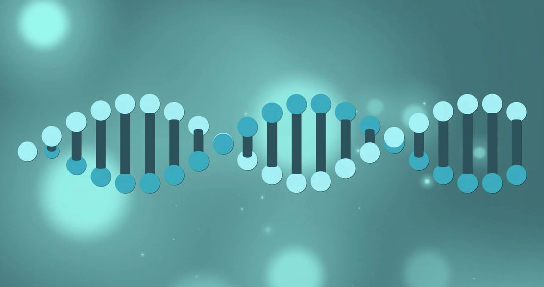 Digital DNA Strand with Glowing Light Spots Background
