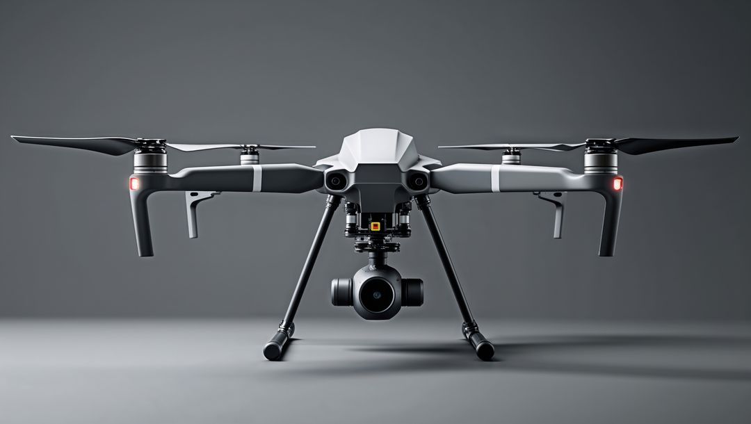 Cutting-edge professional quadcopter drone with camera gimbal, streamlined design