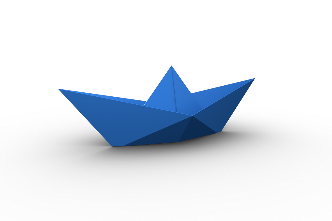 Blue Paper Boat Origami on Transparent Background Abstract Vector - Download Free Stock Images Pikwizard.com