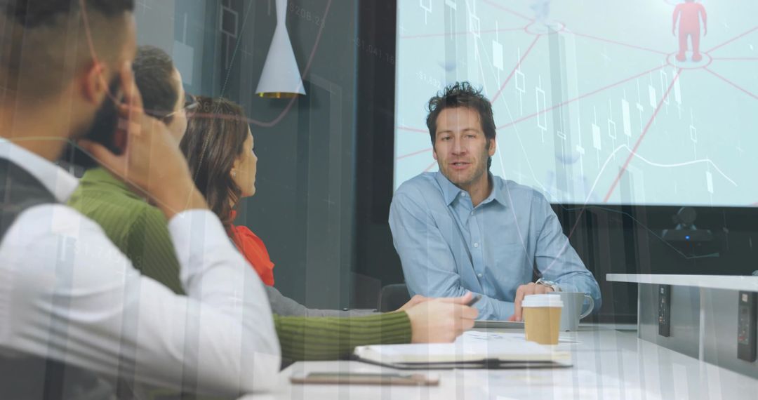 Business Presentation Meeting with Team Engaging in Discussion