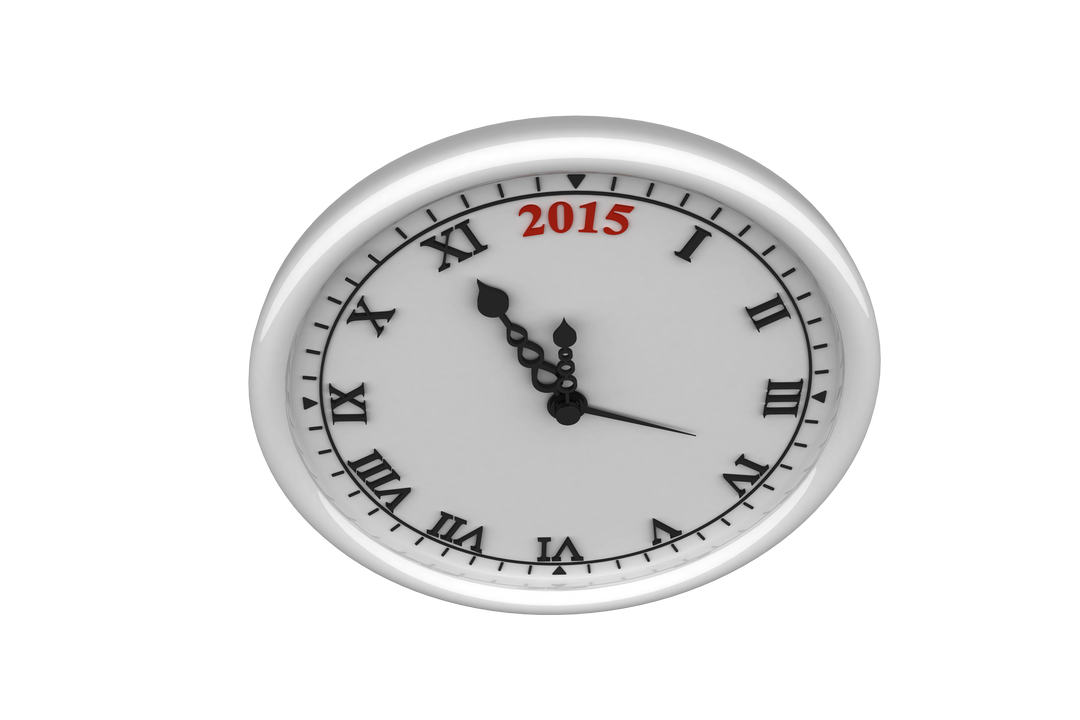 Retro Style Clock with 2015 Text on Transparent Background - Download Free Stock Images Pikwizard.com