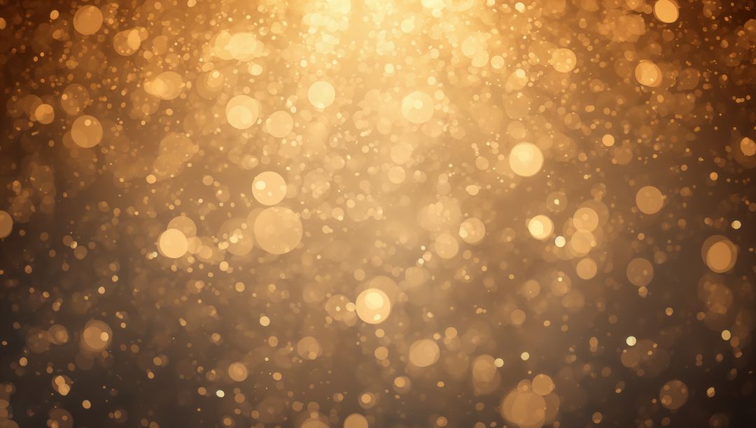 Shimmering Golden Bokeh Backdrop Emitting Warm Glow and Floating Light Particles