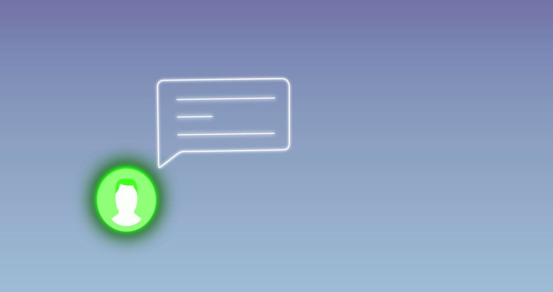 Digital Communication Icon with Messaging Bubble on Blue