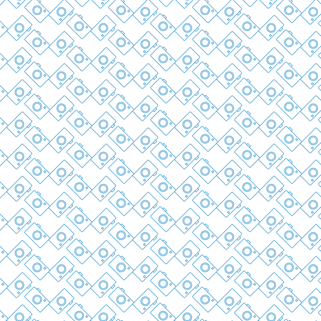 Blue Camera Icons Pattern on Transparent Background