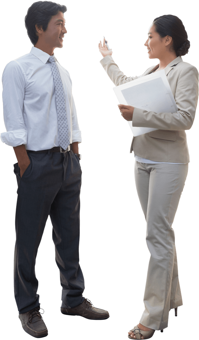 Transparent Business Professionals Discussing Partnership