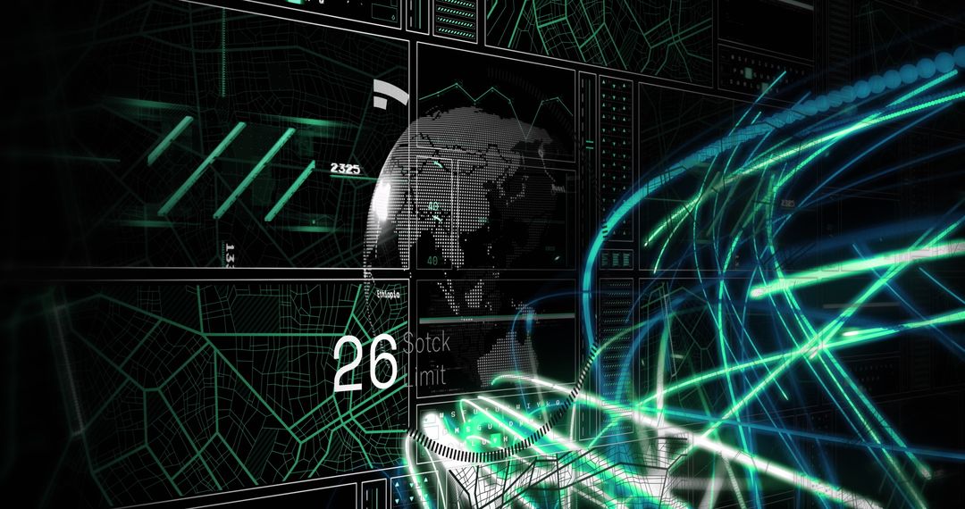 Abstract Digital Data with Futuristic Technology Elements