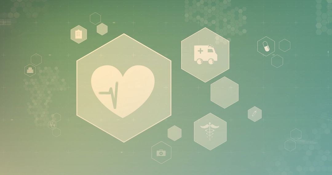 Heart Health Digital Interface on Green Background