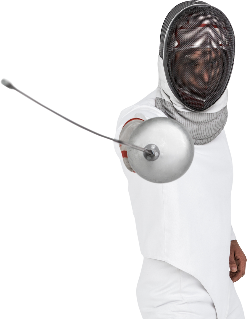 Transparent Image of Male Fencer Reaching Out with Foil, Focus and Determination - Download Free Stock Images Pikwizard.com