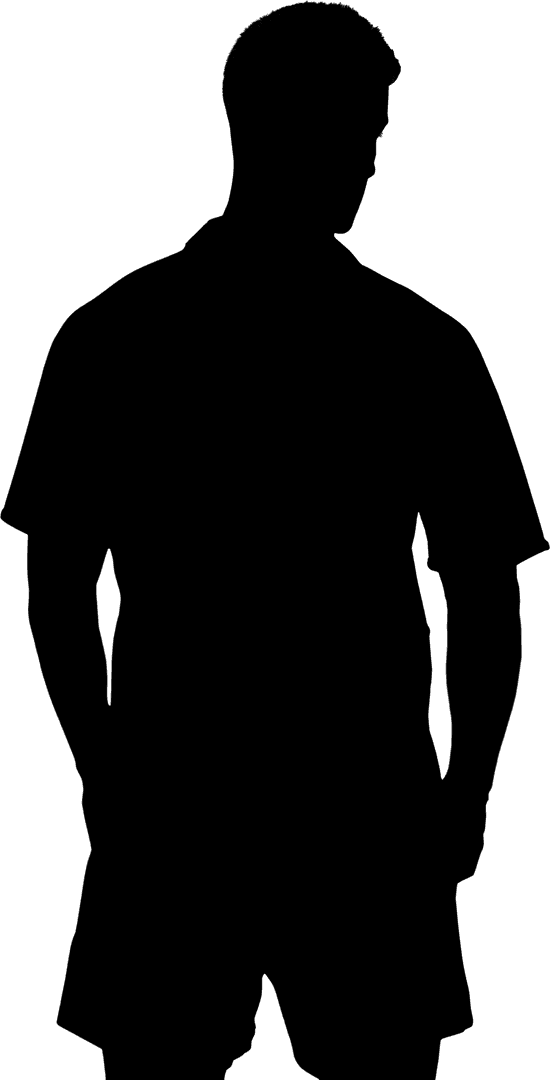 Silhouette of Football Player Kicking Isolated on Transparent Background