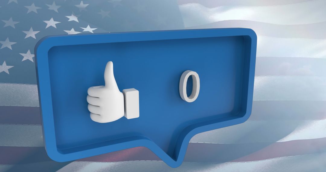 Social Media Like Icon Over USA Flag Background - Free Images, Stock Photos and Pictures on Pikwizard.com