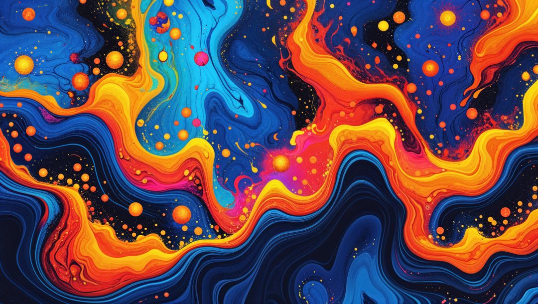 Vibrant Colorful Cosmic Journey with Swirling Marbled Patterns