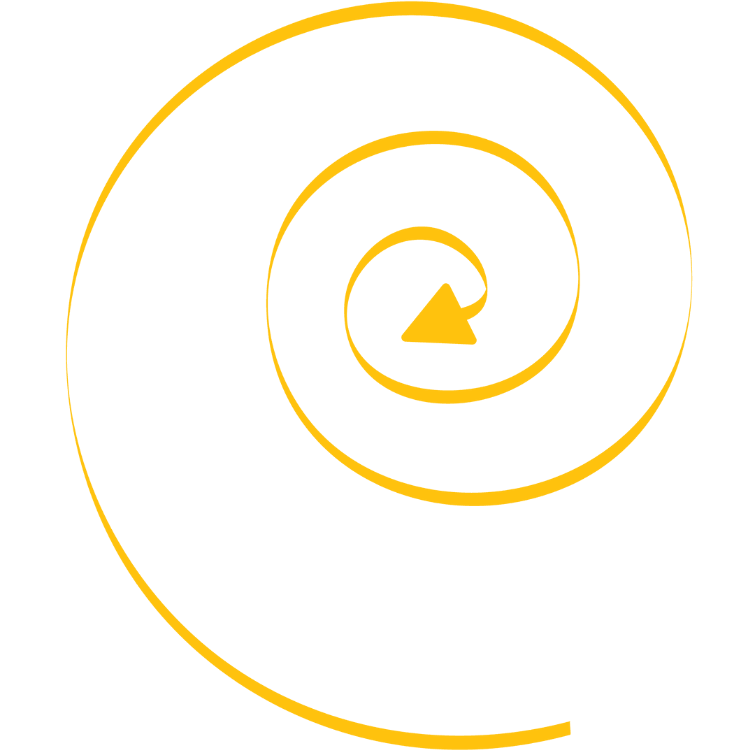 Yellow Spiral Arrow Illustration on Transparent Background