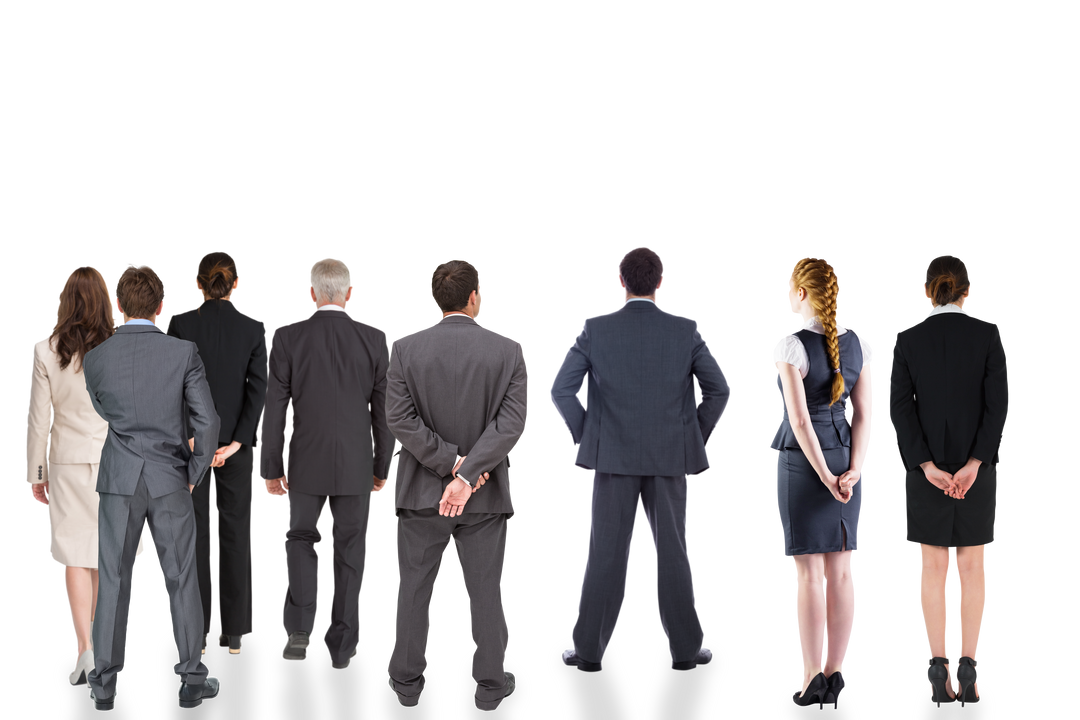 Business Professionals Standing with Backs on Transparent Background - Download Free Stock Images Pikwizard.com