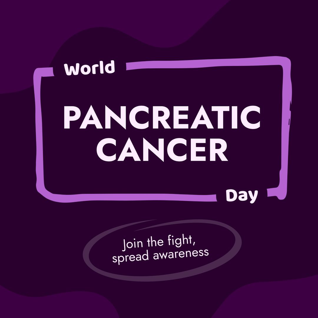 World Pancreatic Cancer Day Awareness Poster on Purple Background - Download Free Stock Templates Pikwizard.com