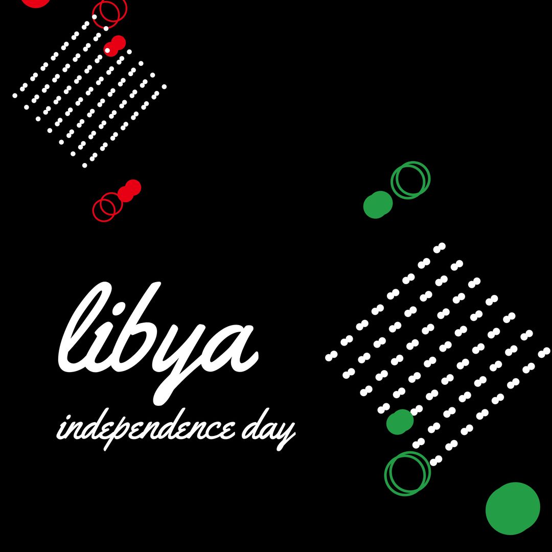 Composition of libya independence day text with shapes on black background - Download Free Stock Templates Pikwizard.com