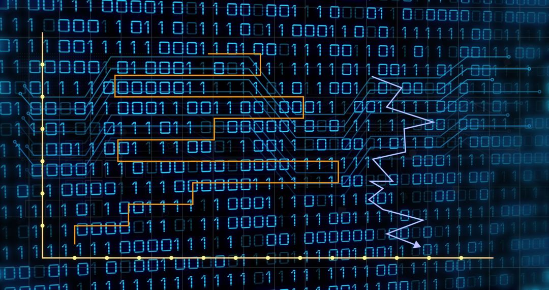 Binary Code and Flowchart Overlay on Digital Interface - Free Images, Stock Photos and Pictures on Pikwizard.com