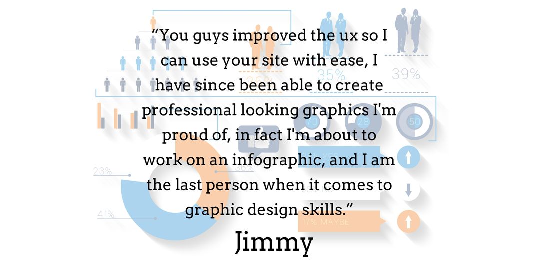 Testimonial on Improved UX and Graphic Design with Infographic Background - Download Free Stock Templates Pikwizard.com