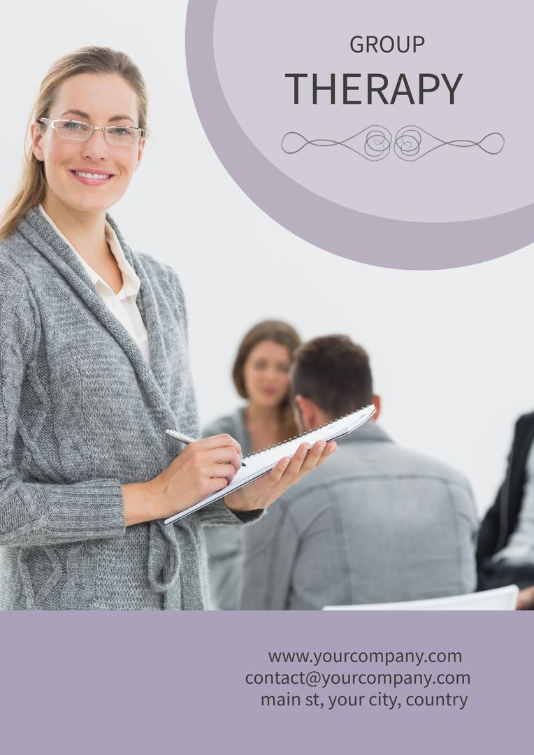 Confident Therapist Guiding Group Therapy Session