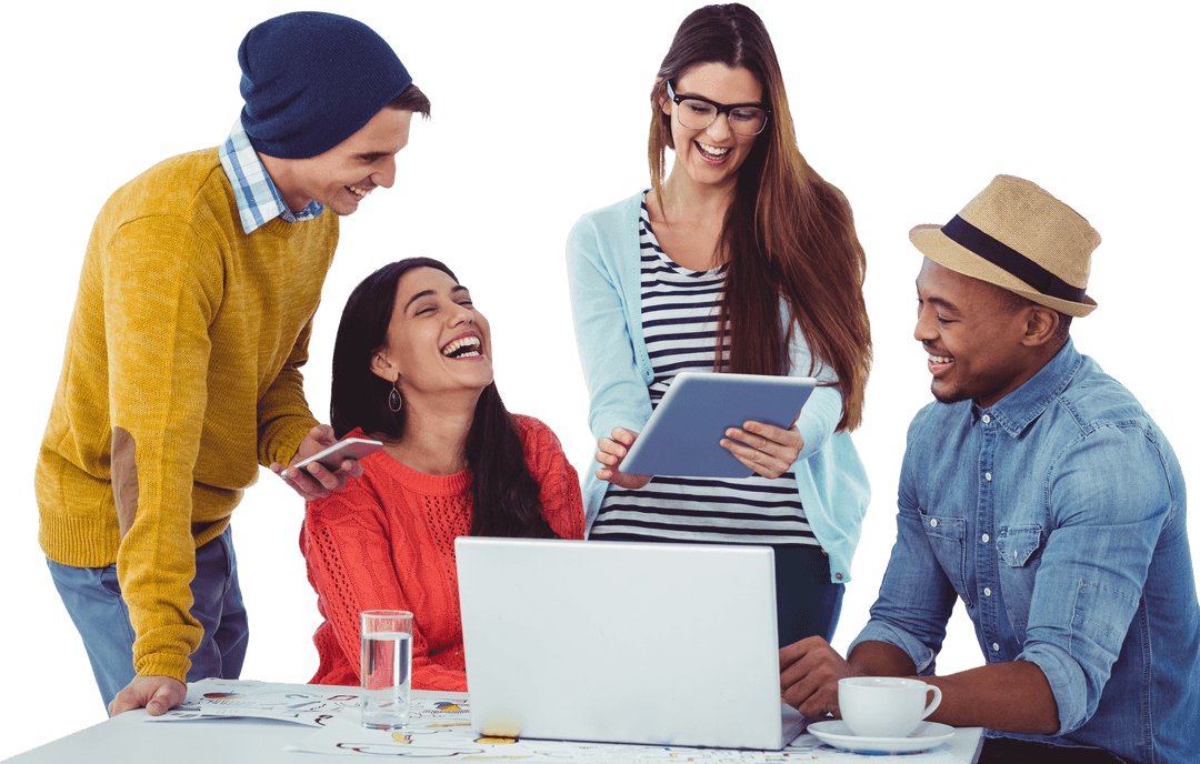 Diverse Creative Team Collaborating in Transparent Office Environment