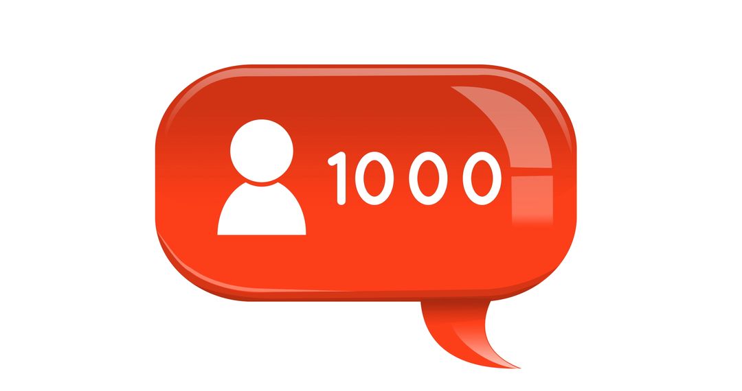 Growing Social Media Followers Icon in Red Bubble