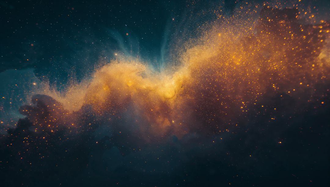 Illuminated Nebula with Swirling Cosmic Dust in Deep Space
