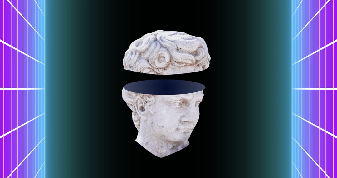 Futuristic Digital Art with Classical Sculpture Twist