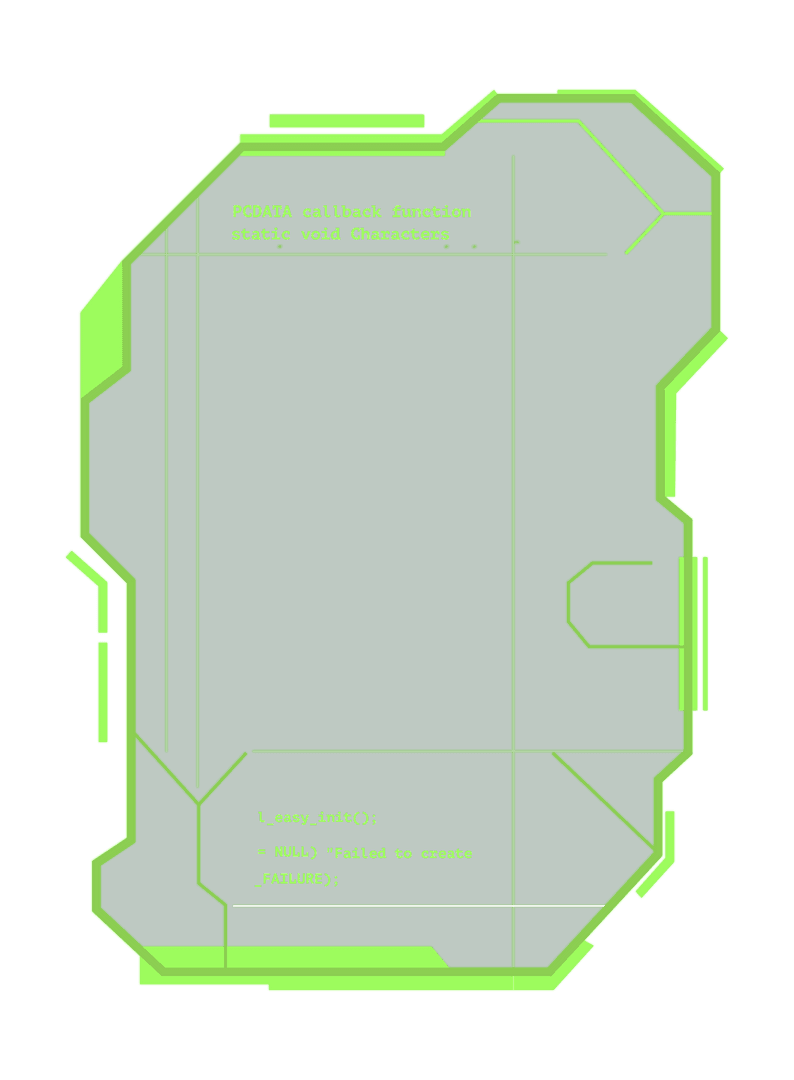 Futuristic Neon Green HUD Frame with Transparent Background