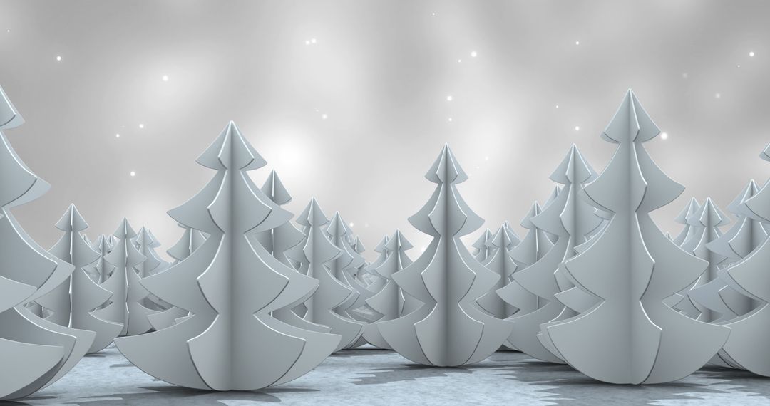 Elegant White Fir Trees in Winter Wonderland Setting