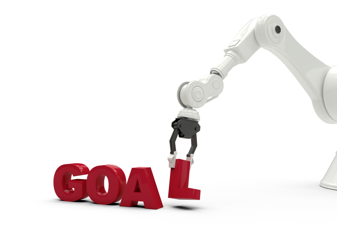 Robotic Arm Building Goal Text On Transparent Background - Download Free Stock Images Pikwizard.com