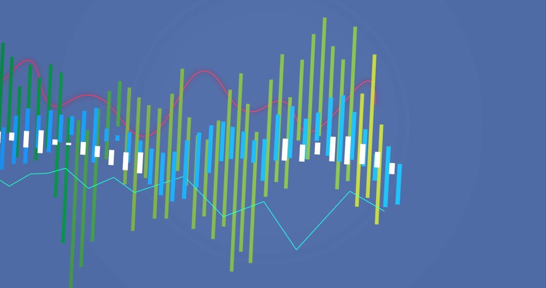 Colorful Financial Graph with Digital Technology Concept